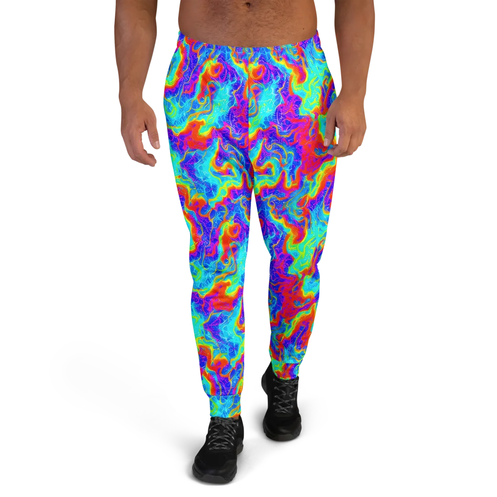 Tangerine Labyrinth on Men's Joggers — Front