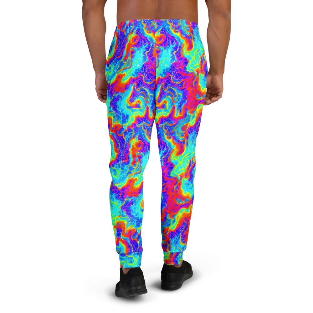 Tangerine Labyrinth on Men's Joggers — Back