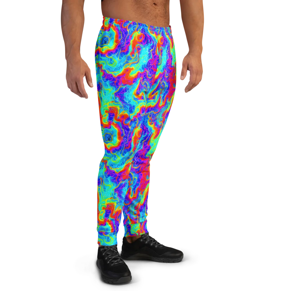 Tangerine Labyrinth on Men's Joggers — Right