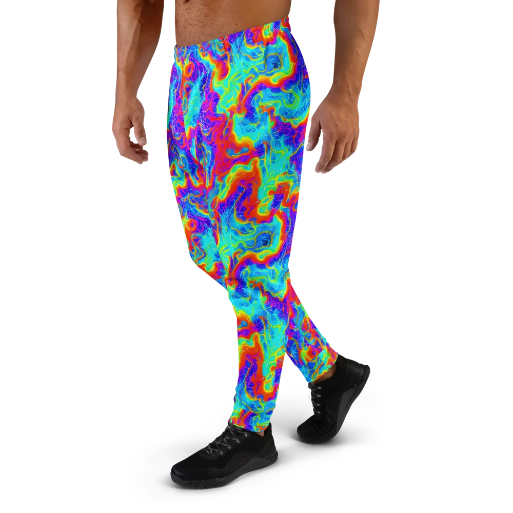 Tangerine Labyrinth on Men's Joggers — Left