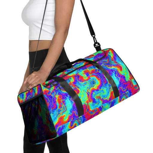 Tangerine Labyrinth on a Duffle Bag