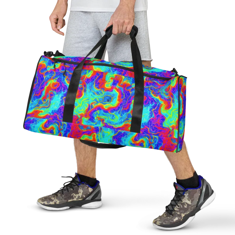 Tangerine Labyrinth on Duffle Bag — Front