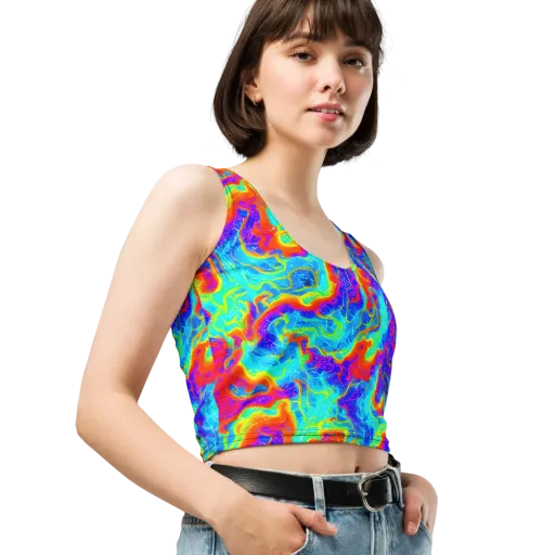 Tangerine Labyrinth on a Crop Top