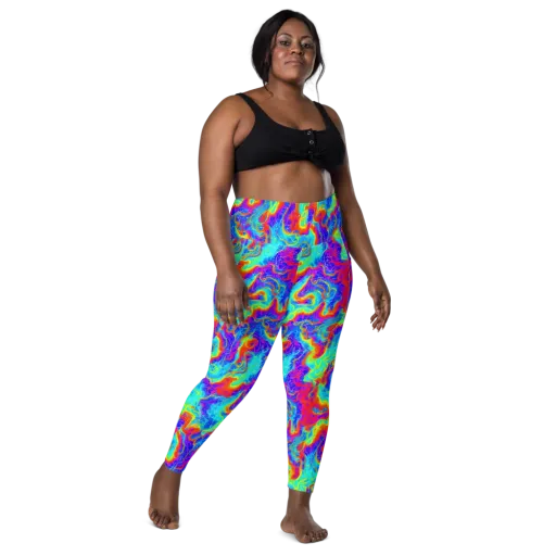 Tangerine Labyrinth on a Leggings with Pockets
