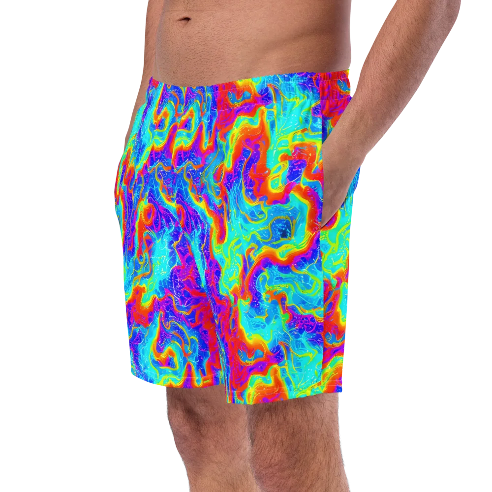 Tangerine Labyrinth on Swim Trunks — Left Front