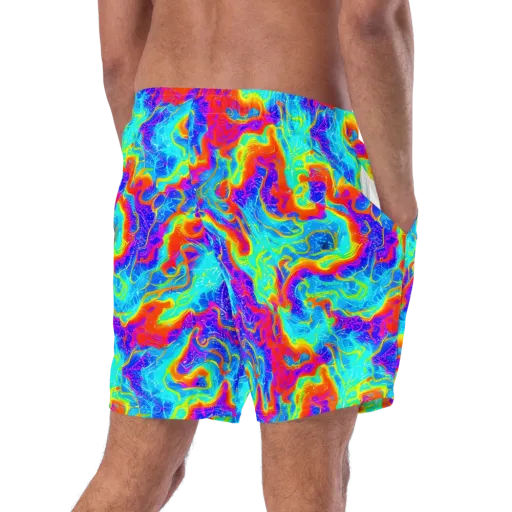 Tangerine Labyrinth on a Swim Trunks