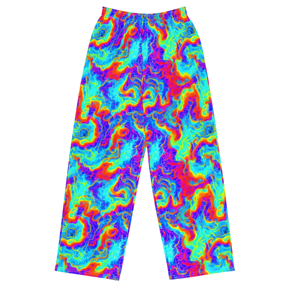 Tangerine Labyrinth on Wide-Leg Pants — Front