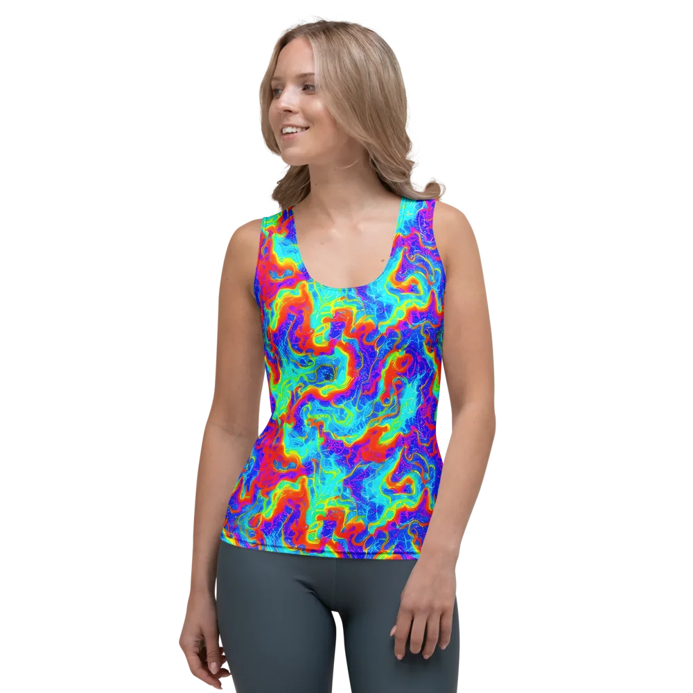 Tangerine Labyrinth on Women's Tank Top — Front