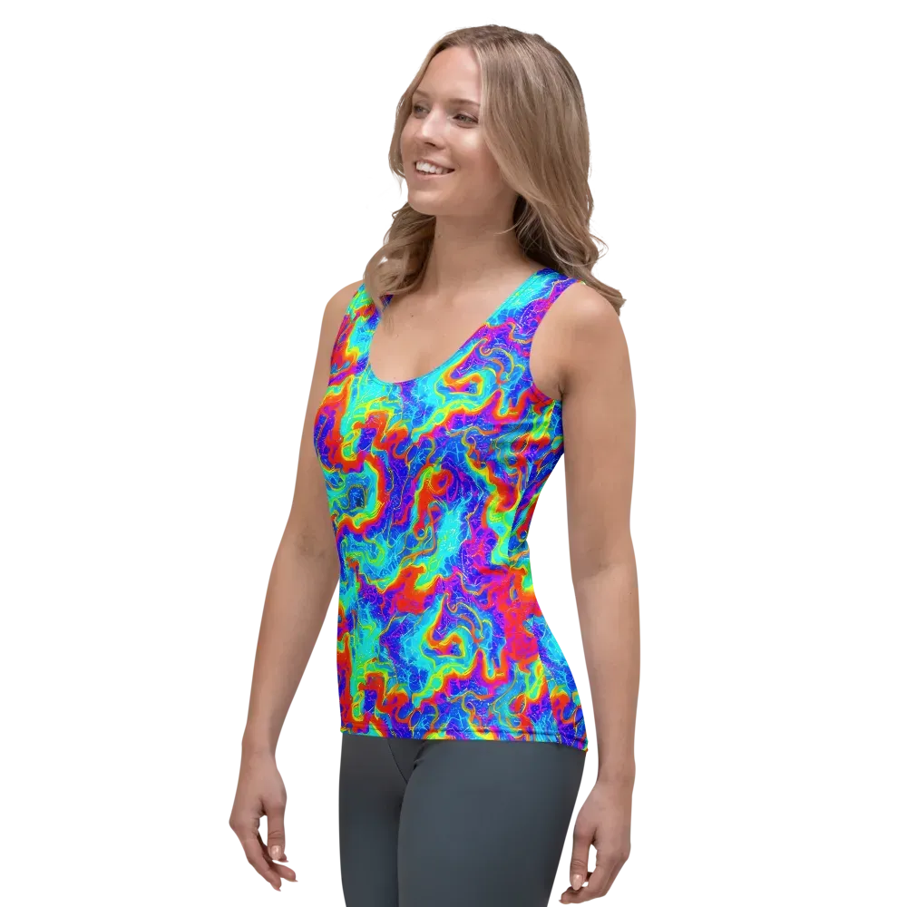 Tangerine Labyrinth on Women's Tank Top — Left Front