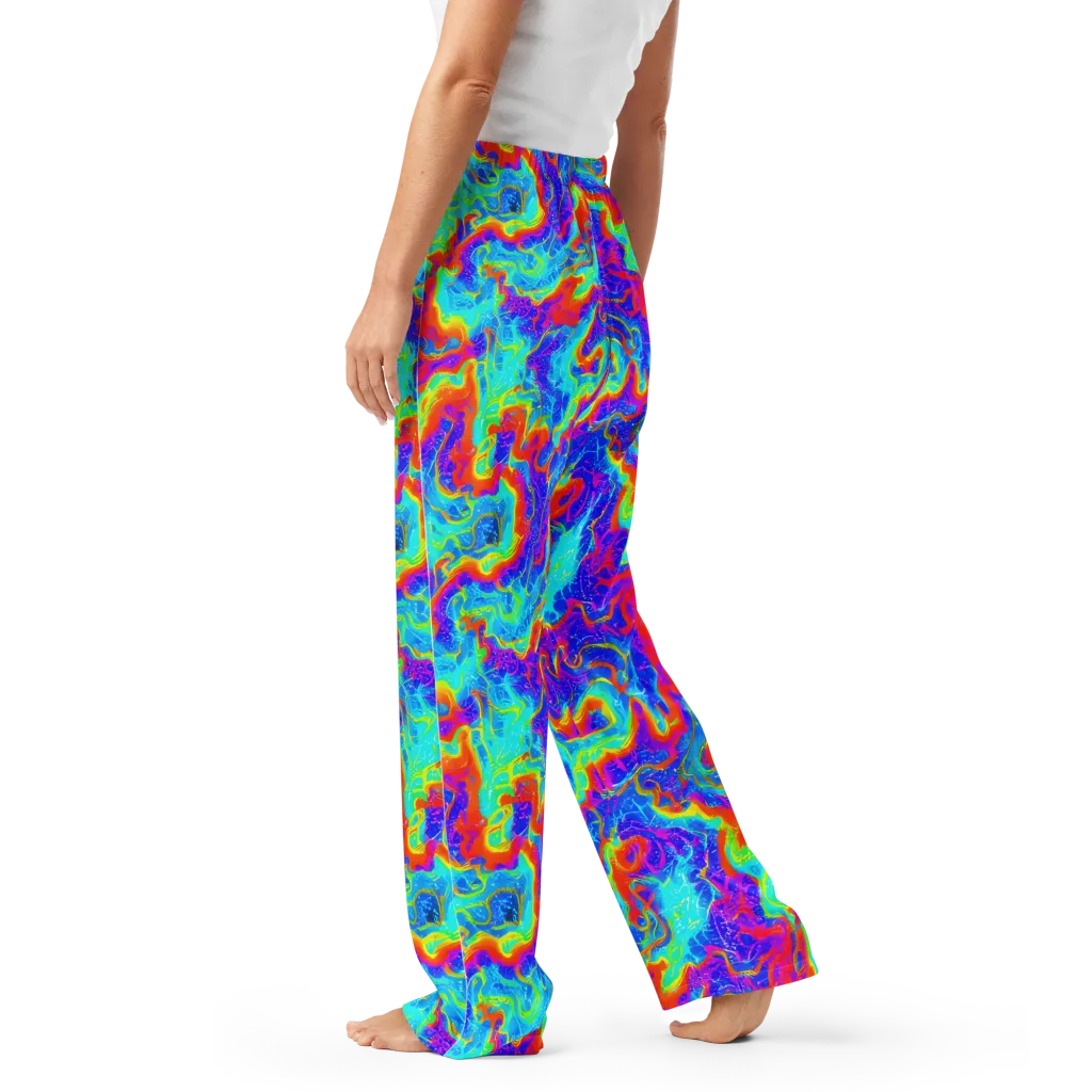 Tangerine Labyrinth on Women's Pajama Pants — Left