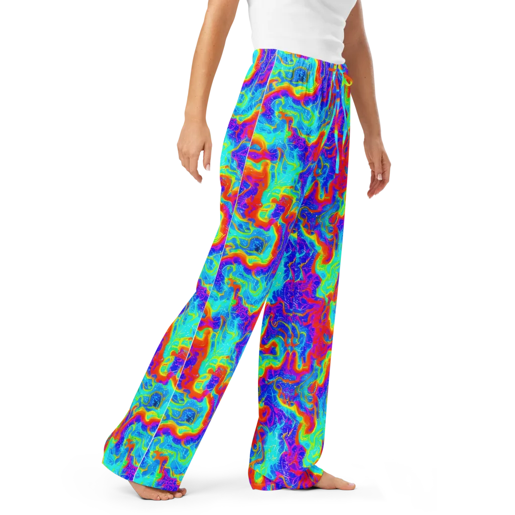 Tangerine Labyrinth on Women's Pajama Pants — Right Front