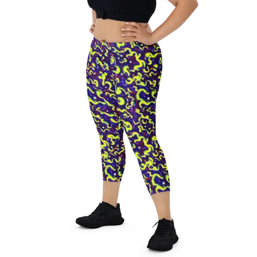 Ultraviolet Vortex on a Capri Leggings