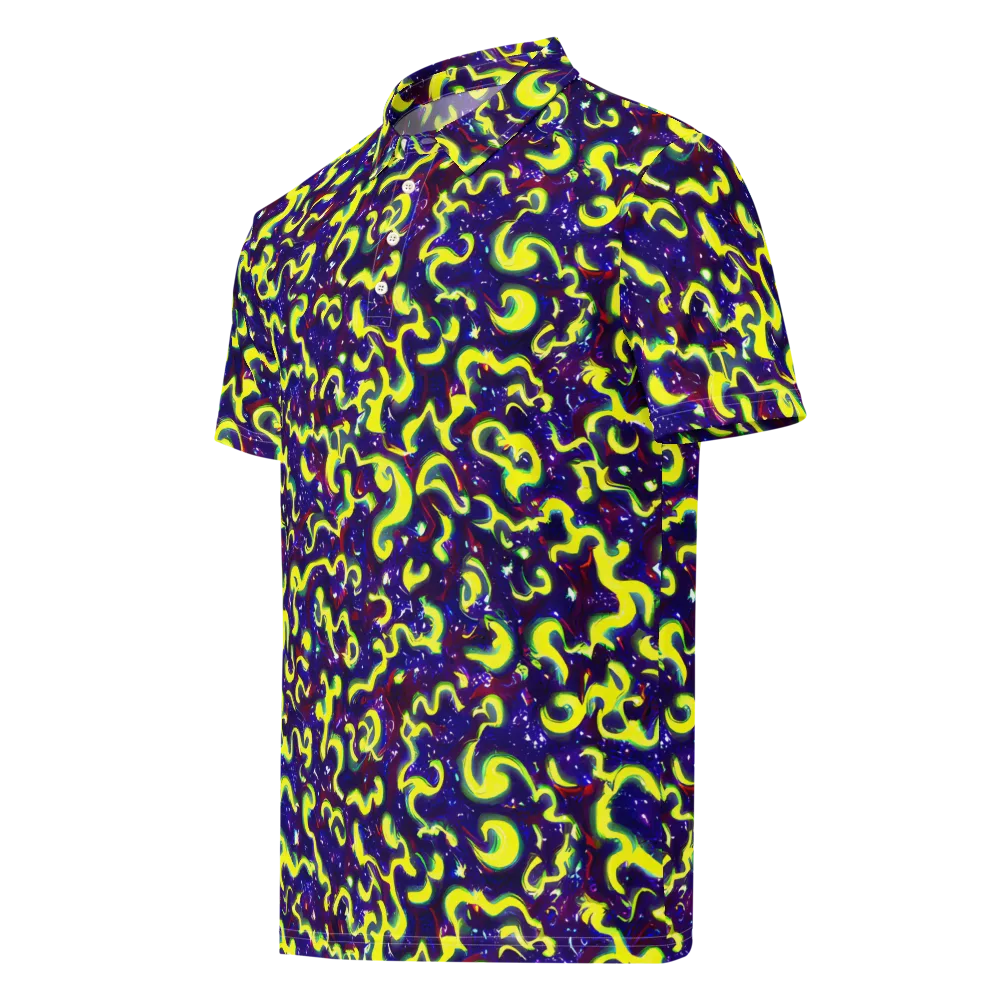 Ultraviolet Vortex on Men's Slim Fit Polo Shirt — Left Front