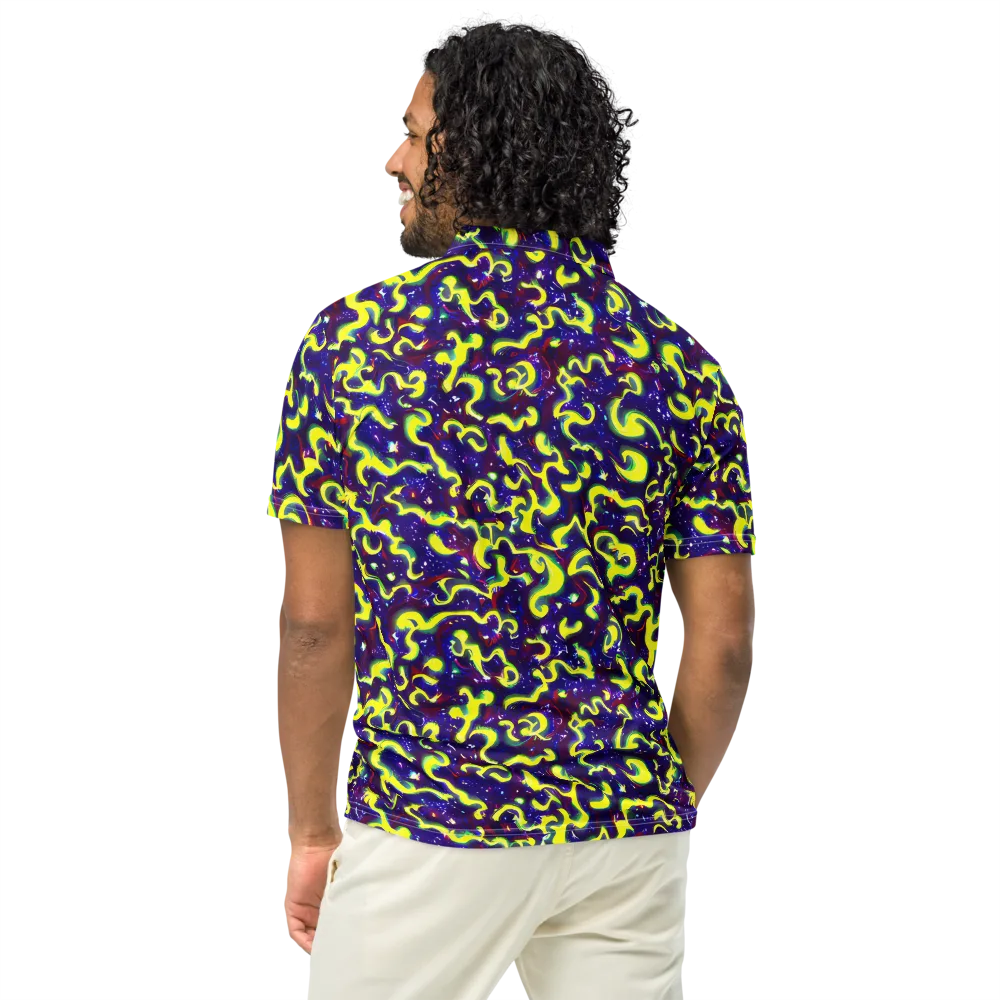 Ultraviolet Vortex on Men's Slim Fit Polo Shirt — Back