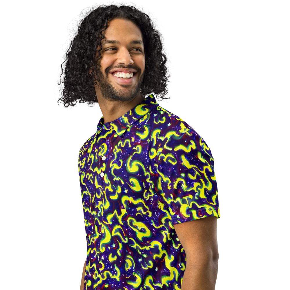 Ultraviolet Vortex on Men's Slim Fit Polo Shirt — Left Front
