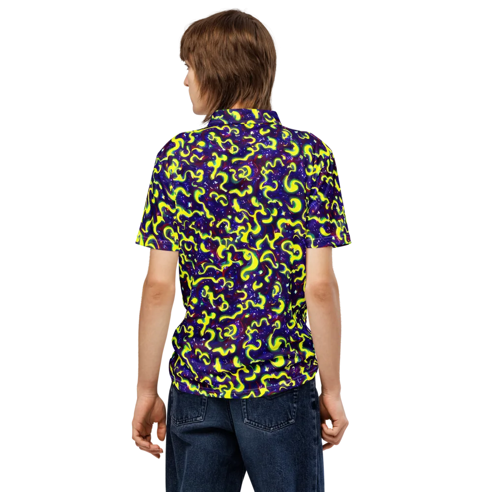 Ultraviolet Vortex on Men's Slim Fit Polo Shirt — Back
