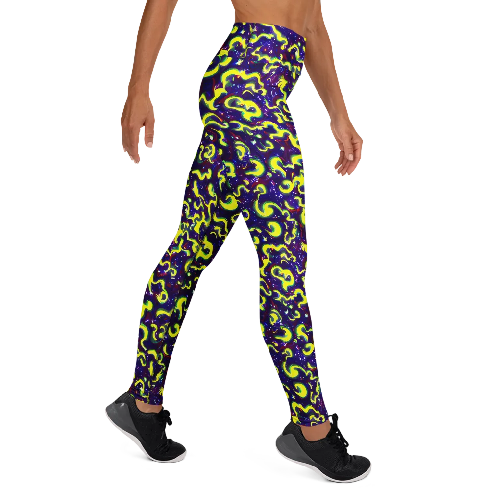 Ultraviolet Vortex on Yoga Leggings — Right