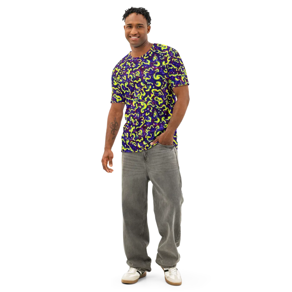 Ultraviolet Vortex on Men's Cotton Crew Neck T-Shirt — Front