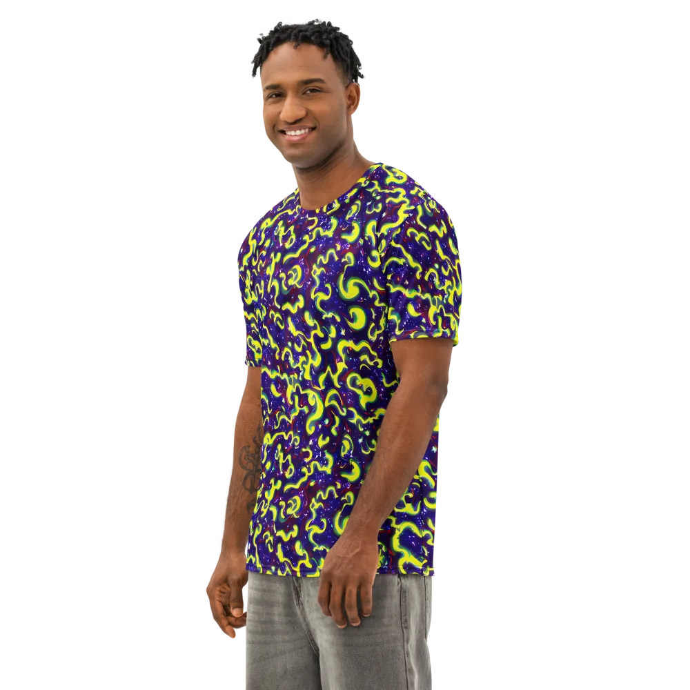Ultraviolet Vortex on Men's Cotton Crew Neck T-Shirt — Left Front