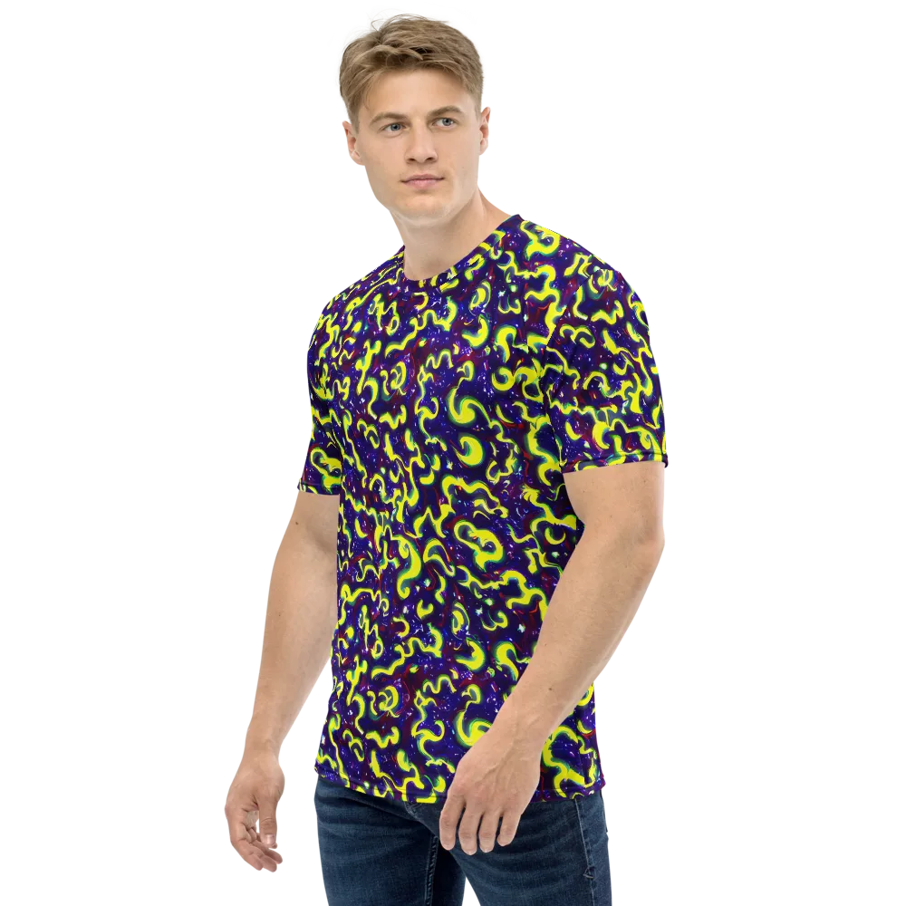 Ultraviolet Vortex on Men's Crew Neck T-Shirt — Left