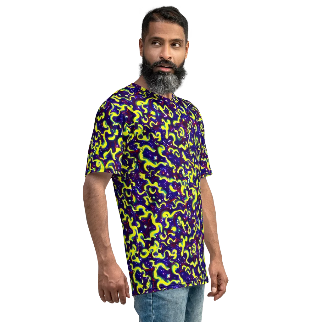 Ultraviolet Vortex on Men's Crew Neck T-Shirt — Right
