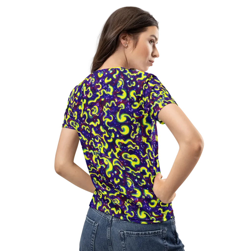 Ultraviolet Vortex on Women's Crew Neck T-Shirt — Back
