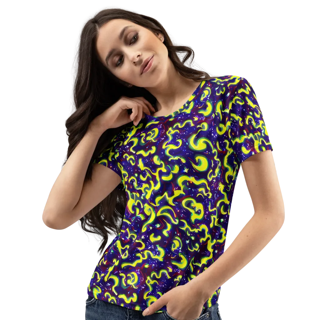Ultraviolet Vortex on Women's Crew Neck T-Shirt — Left Front