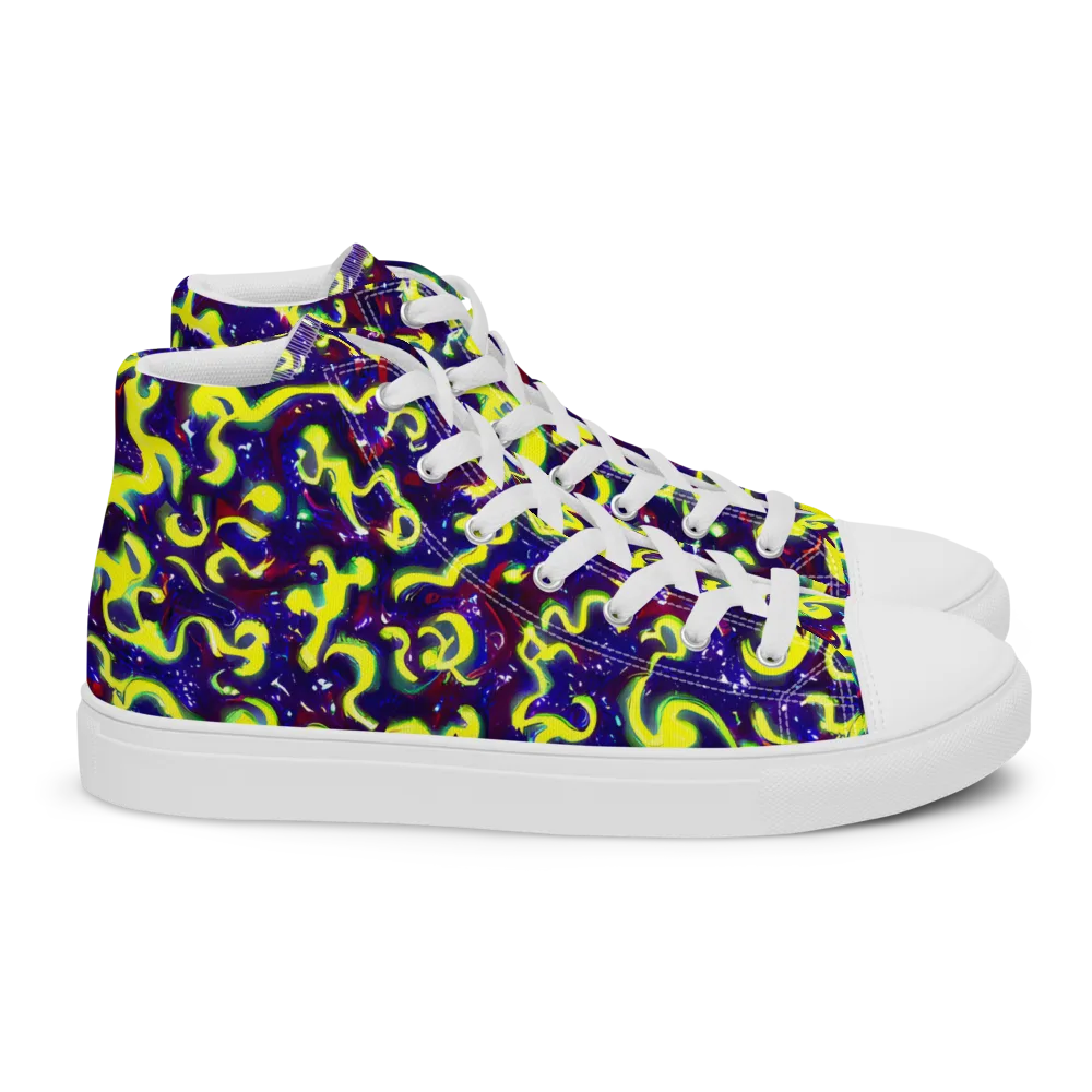 Ultraviolet Vortex on Women's High Top Canvas Shoes — Right