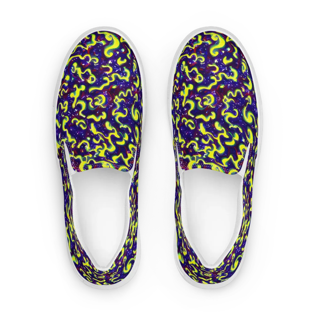 Ultraviolet Vortex on Men's Slip-On Canvas Shoes — Front