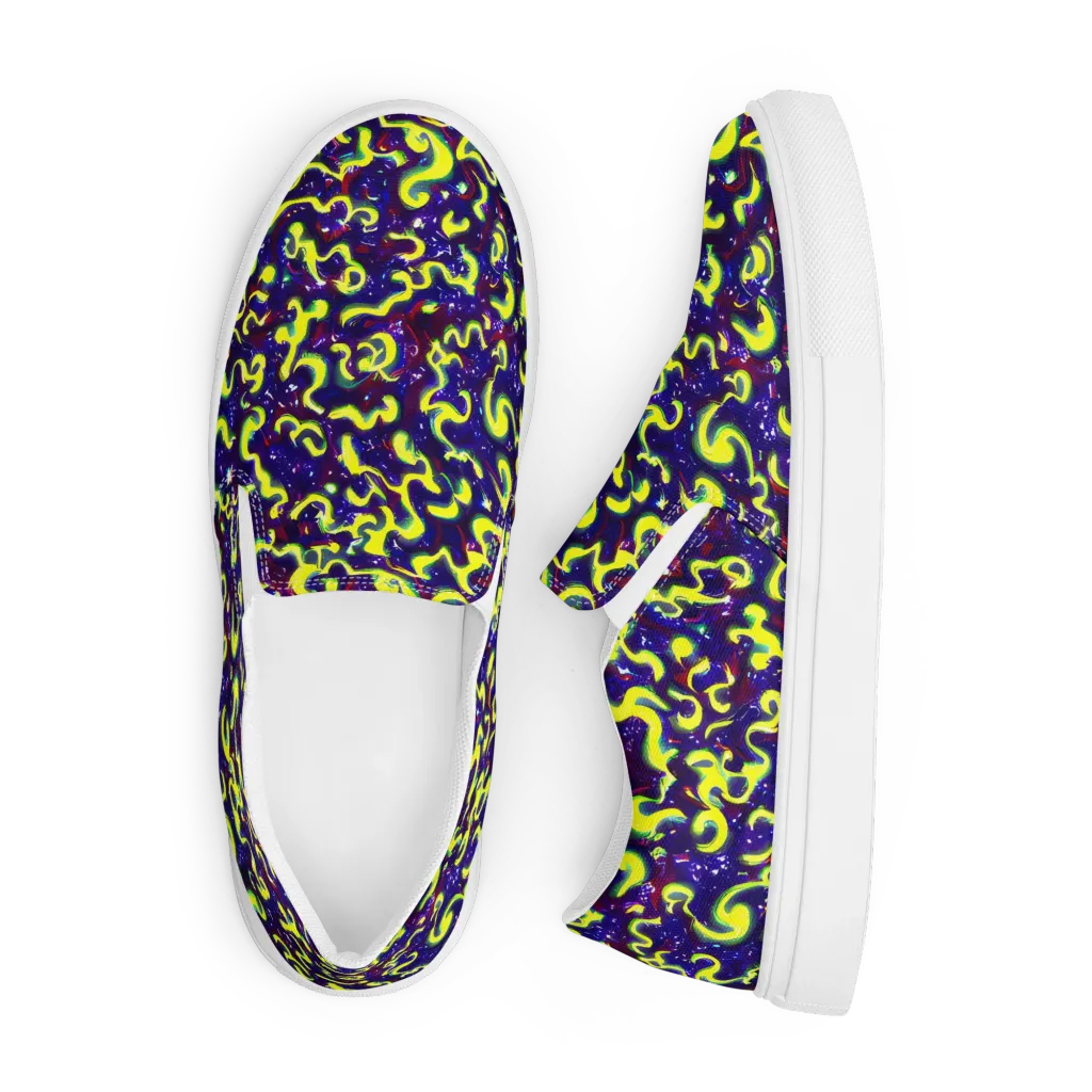 Ultraviolet Vortex on Men's Slip-On Canvas Shoes — Front