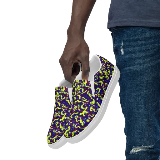 Ultraviolet Vortex on a Men's Slip-On Canvas Shoes