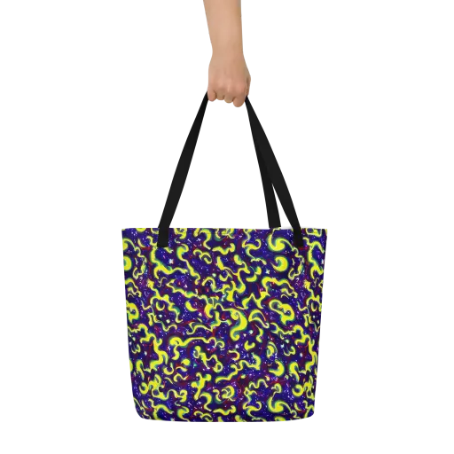 Ultraviolet Vortex on a Large Tote Bag W/ Pocket