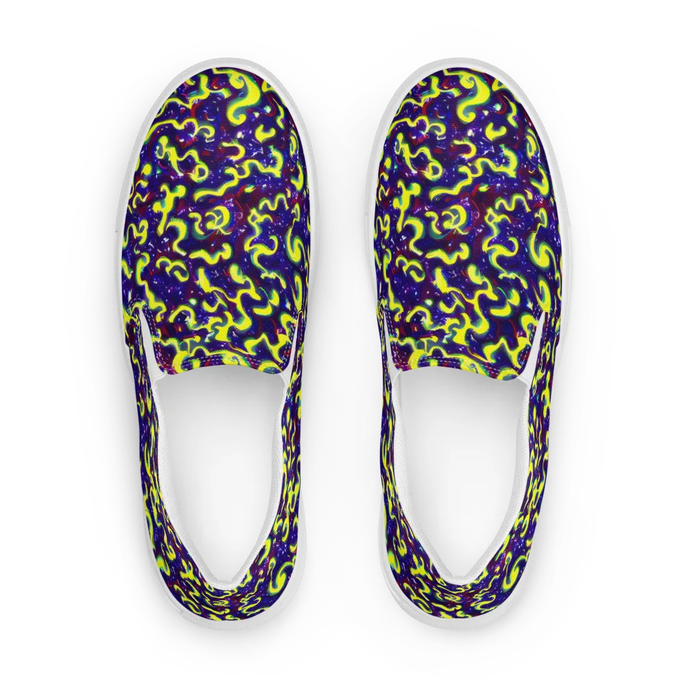Ultraviolet Vortex on Women's Slip-On Canvas Shoes — Front
