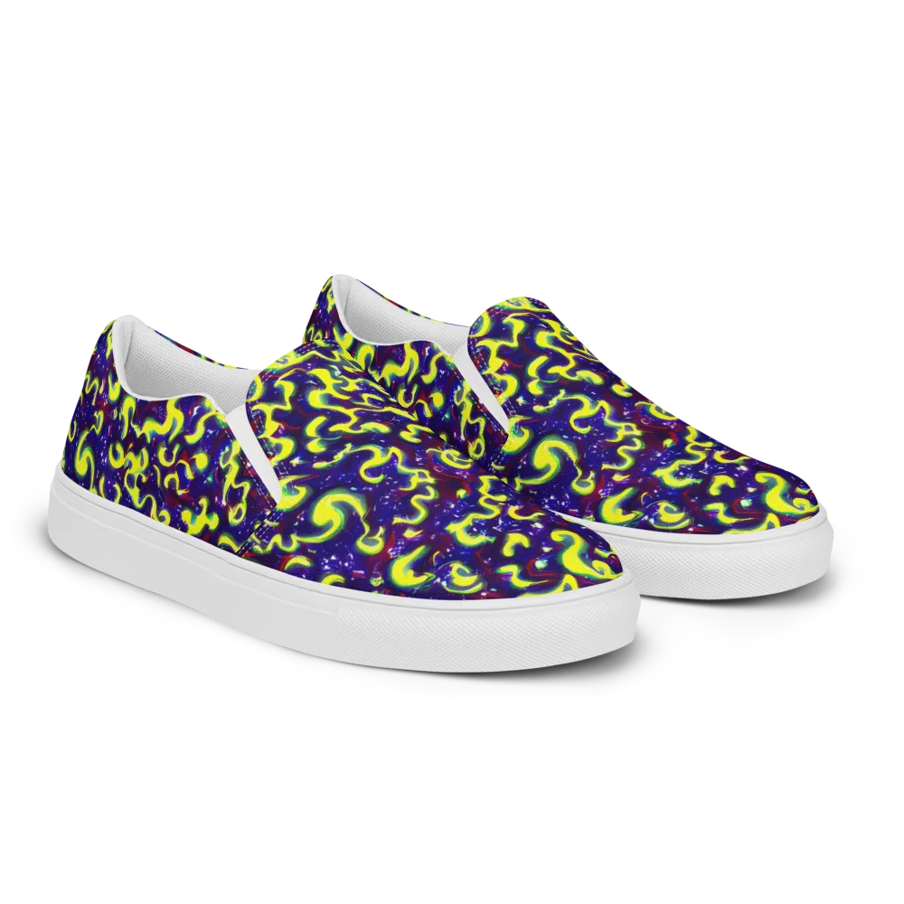 Ultraviolet Vortex on Women's Slip-On Canvas Shoes — Right Front