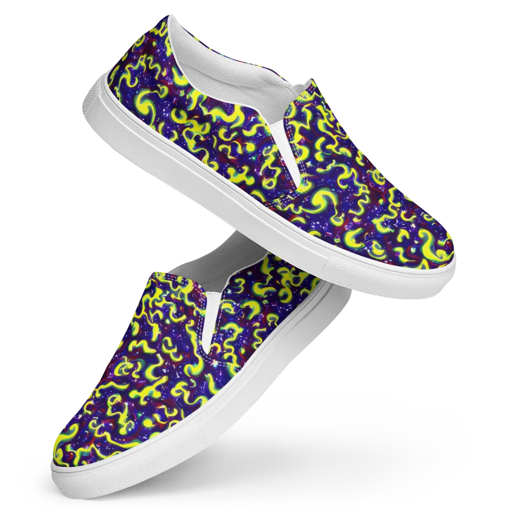 Ultraviolet Vortex on Women's Slip-On Canvas Shoes — Front