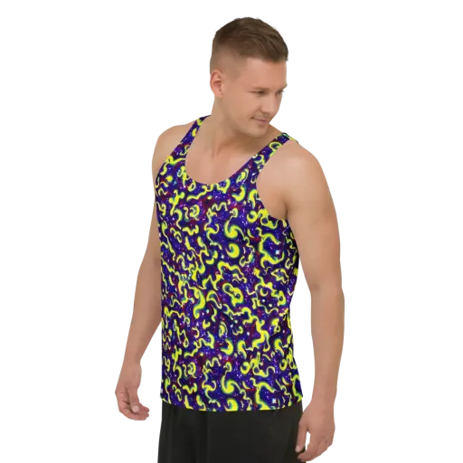 Ultraviolet Vortex on a Men's Tank Top