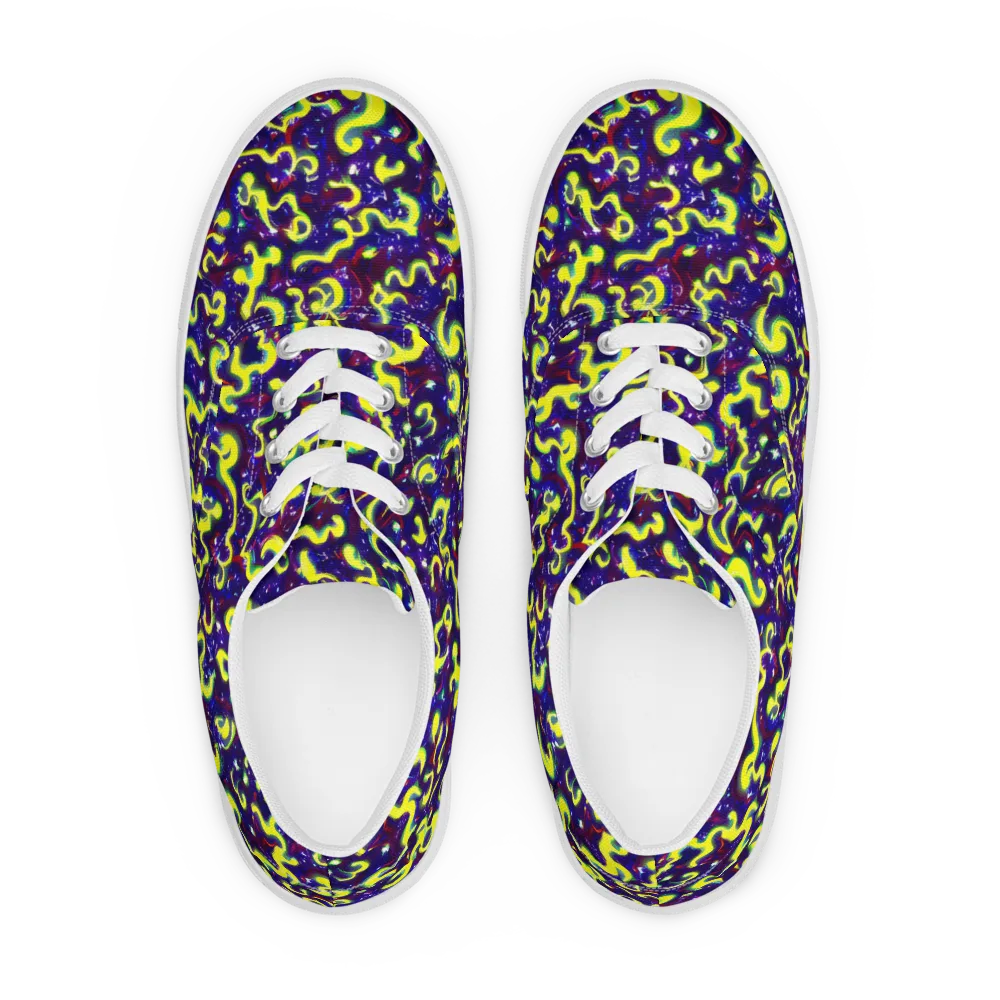 Ultraviolet Vortex on Men's Lace-Up Canvas Shoes — Front