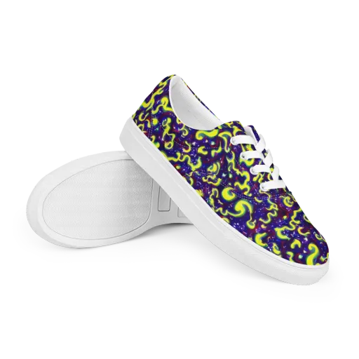 Ultraviolet Vortex on a Men's Lace-Up Canvas Shoes