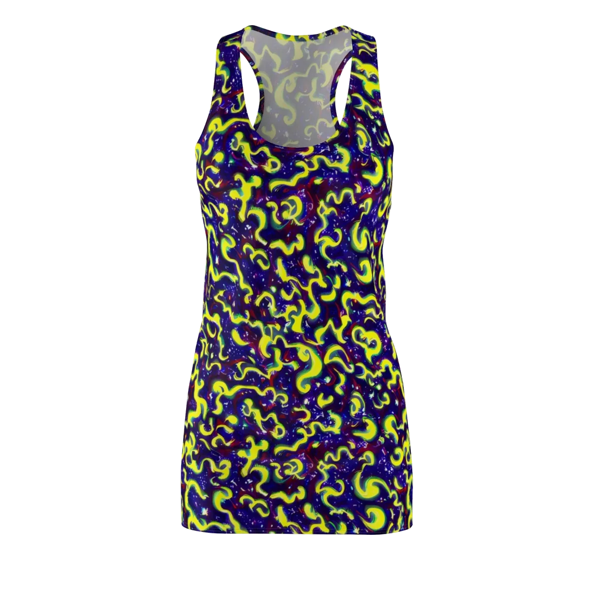 Ultraviolet Vortex on Racerback Dress — Front