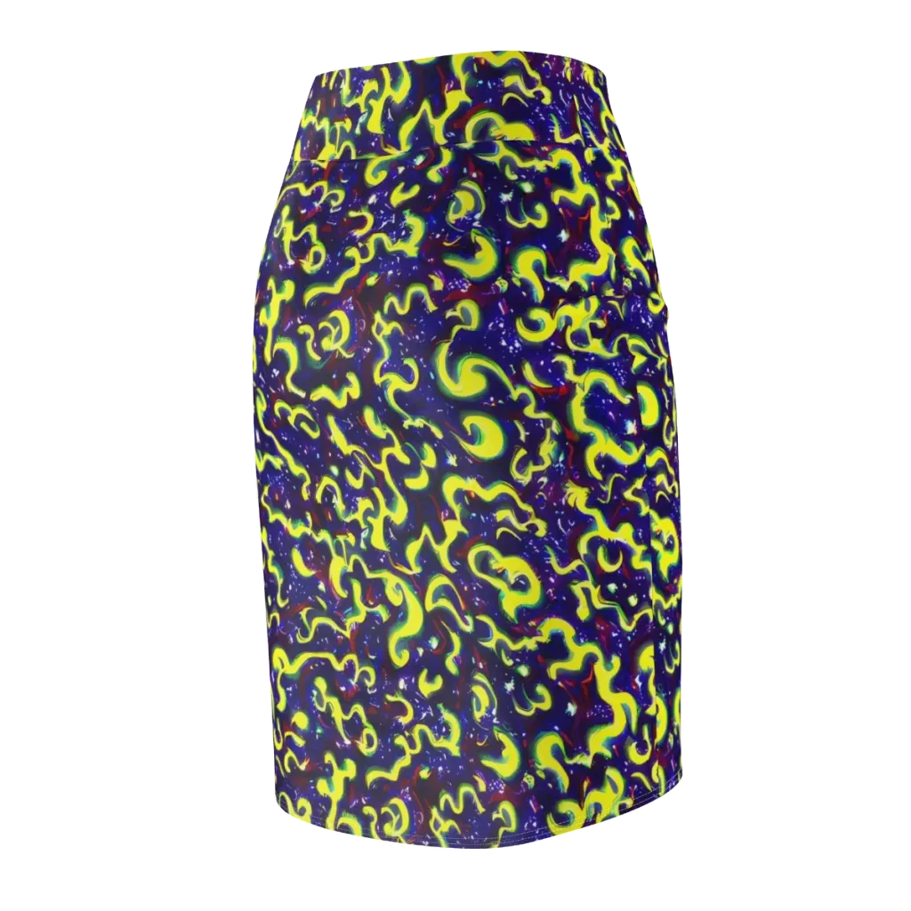 Ultraviolet Vortex on Pencil Skirt — Back Side