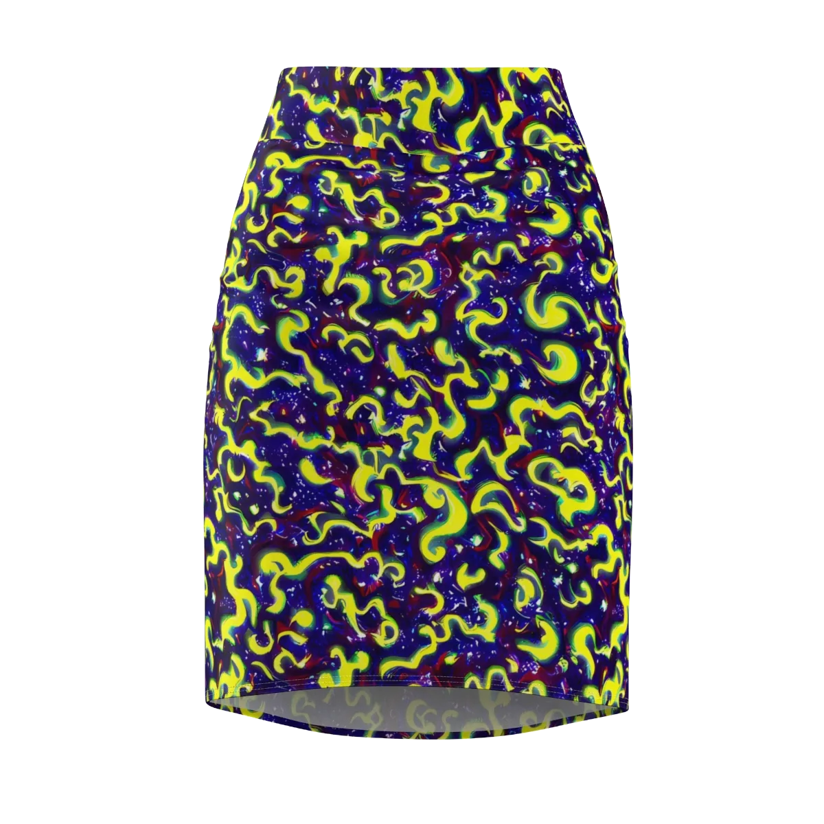 Ultraviolet Vortex on Pencil Skirt — Front