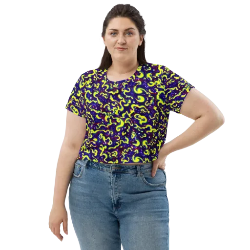 Ultraviolet Vortex on a Crop Tee
