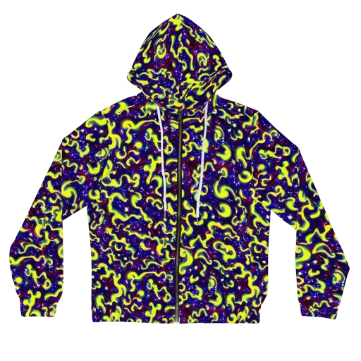 Ultraviolet Vortex on a Women's Full-Zip Hoodie