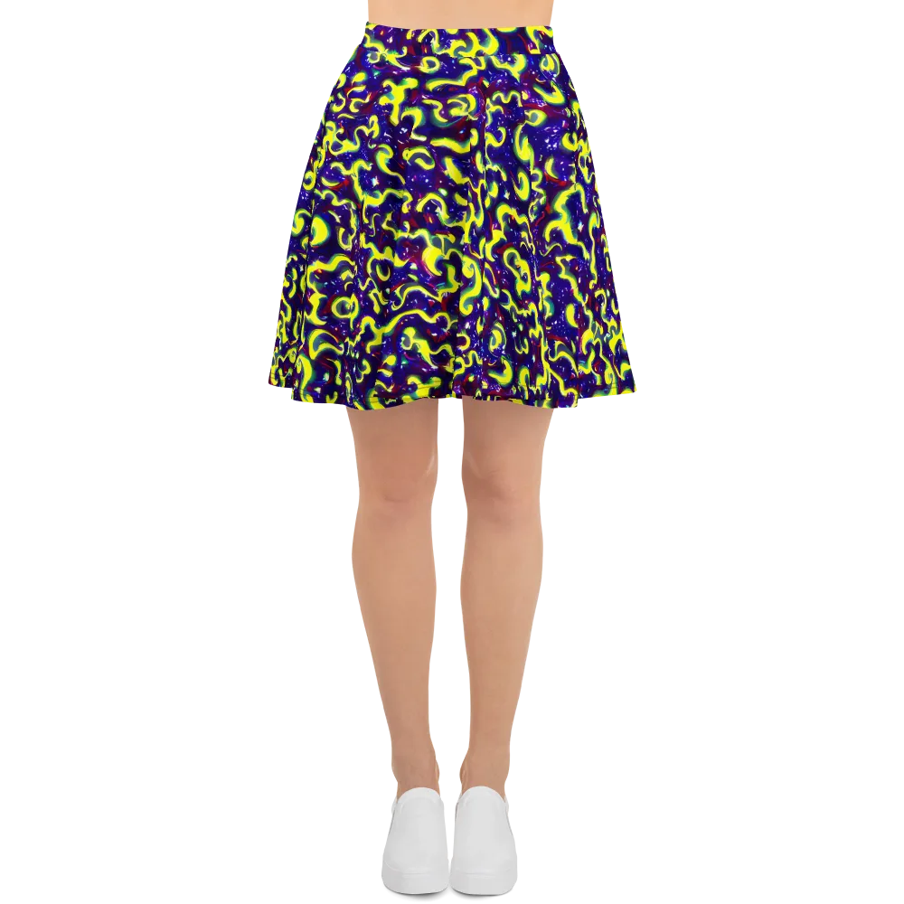 Ultraviolet Vortex on Skater Skirt — Front
