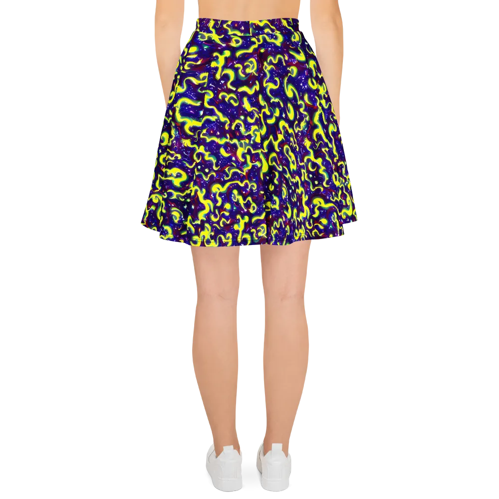 Ultraviolet Vortex on Skater Skirt — Back