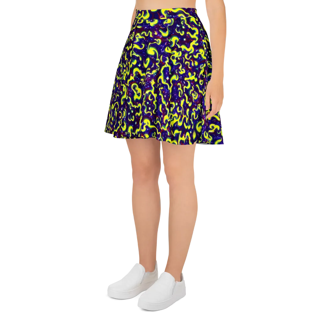Ultraviolet Vortex on Skater Skirt — Left