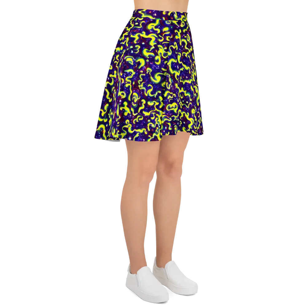 Ultraviolet Vortex on Skater Skirt — Right