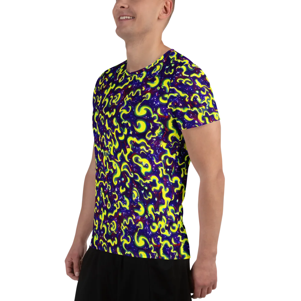 Ultraviolet Vortex on Men's Athletic T-Shirt — Left