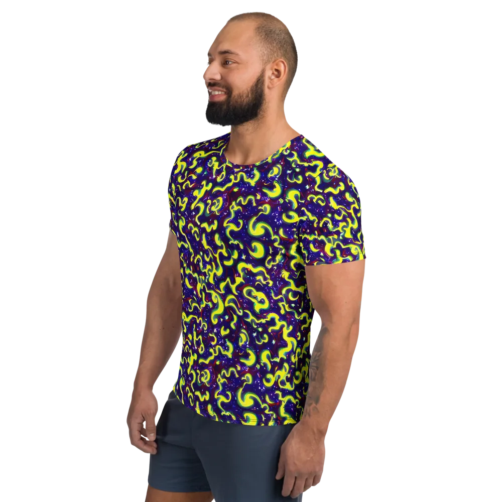 Ultraviolet Vortex on Men's Athletic T-Shirt — Left