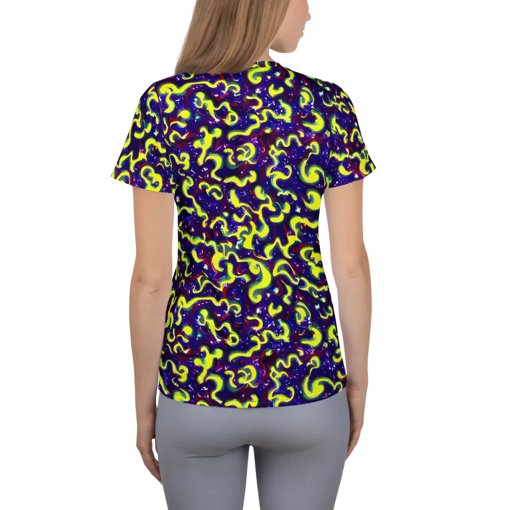 Ultraviolet Vortex on Women's Athletic T-Shirt — Back